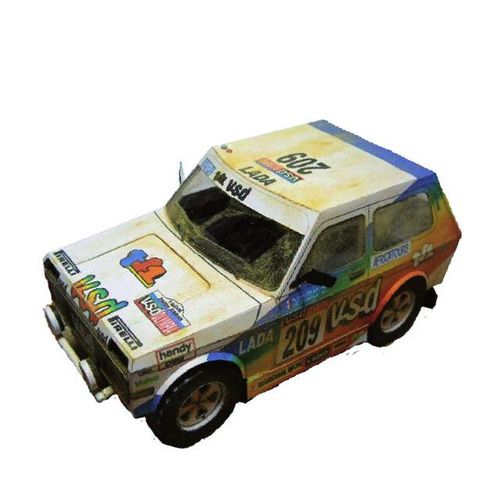 LADA NIVA 1985 1:32 Dakar Rally Racing Car Origami Art Mini 3D Paper Model Papercraft DIY Teens Handmade Craft Toys ZX-030