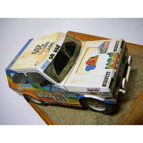 LADA NIVA 1985 1:32 Dakar Rally Racing Car Origami Art Mini 3D Paper Model Papercraft DIY Teens Handmade Craft Toys ZX-030