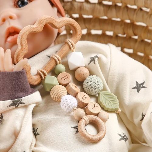 Baby Teether Wooden Rodent Animal Clouds Pendant For Newborn Personalised Name Baby Health Items Nurse Accessories S Toys