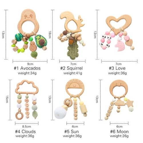 Baby Teether Wooden Rodent Animal Clouds Pendant For Newborn Personalised Name Baby Health Items Nurse Accessories S Toys