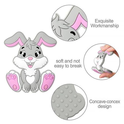 Tyry.hu 10pcs Silicone Teether Bpa Free Baby Teething Necklace Food Grade Infant Chewable Toys Cartoon Animal Baby Teether
