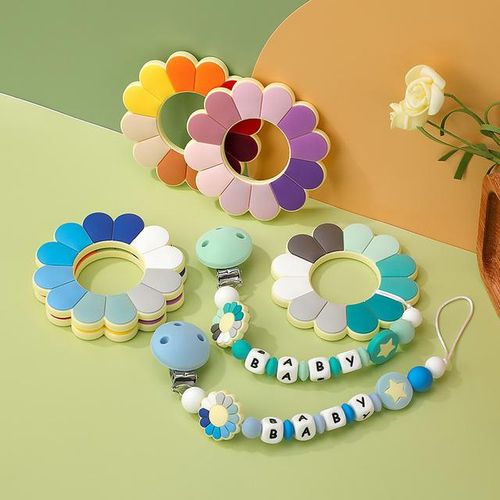 Tyry.hu 10pcs Silicone Teether Bpa Free Baby Teething Necklace Food Grade Infant Chewable Toys Cartoon Animal Baby Teether
