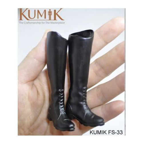 KUMIK Women Black Boots 1/6 Scale FS33 FS34 FS35 FS36 Female Hollow Inside Shoes Accessory for 12