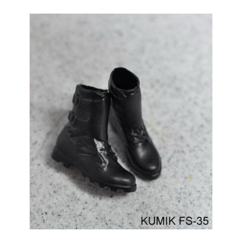 KUMIK Women Black Boots 1/6 Scale FS33 FS34 FS35 FS36 Female Hollow Inside Shoes Accessory for 12