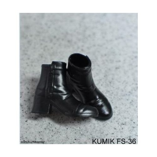 KUMIK Women Black Boots 1/6 Scale FS33 FS34 FS35 FS36 Female Hollow Inside Shoes Accessory for 12