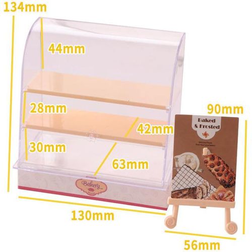 Hot 1:12 Scale Dollhouse Miniature Food Bakery Shop Cake Display Counter Bakery Cabinet Model Showcase Mini Snack Cabinet