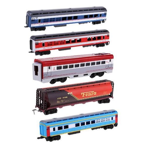 Simulation Train Model Carriages Children Toy Power Track Freight Wagons