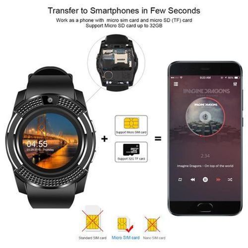 New V8 Smart Watch Support TF SIM Card Call Camera Sports Bracelet Bluetooth Compatible Smart Watch