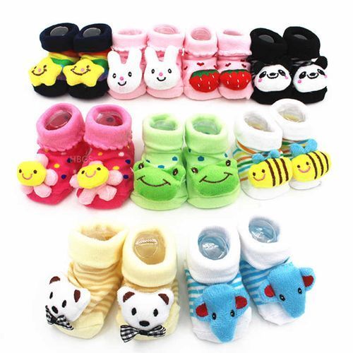 A dozen Animal Cotton Multi Soft Baby Socks - Multi Colour