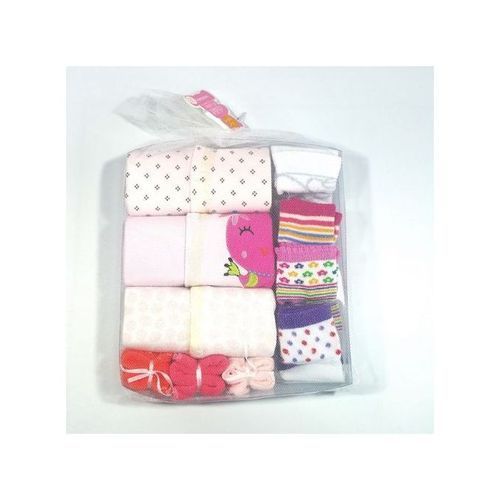 3Pcs Of Baby Overalls + 4 Pairs Of Socks + 3 Washcloths - Multicolor.