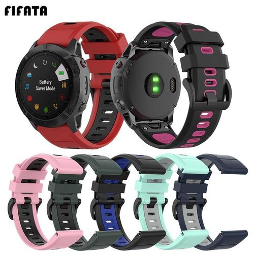 Fifata 20 22 26mm Double Color Soft Sport Strap For Garmin Fenix 5/5s/5x/6/6s/6x/7/7s/7x Fenix 3/3 Hr Smart Watch Wristband