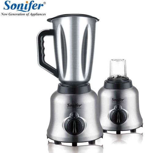 Sonifer 1.5L Stainless Steel Jar 2 in 1 Blender - Silver