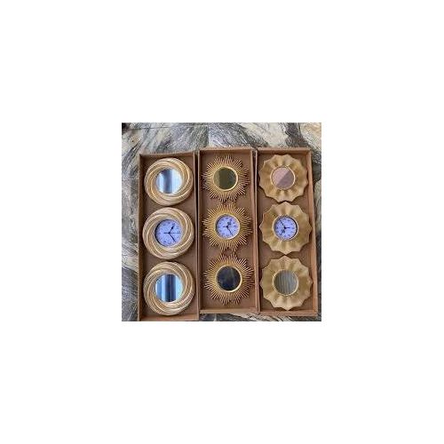 Wall Clock with Mirror, Pack of 3 Quartz Movement Wall Clock