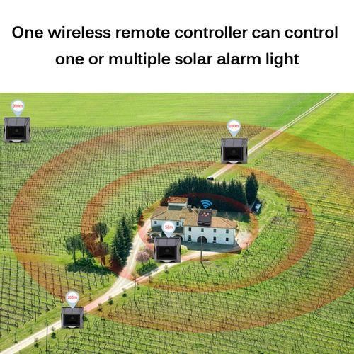 Motion Sensor Solar Alarm Light 129dB Loud  LED Strobe
