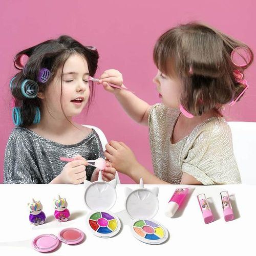 Kids Real Makeup Kit for Little Girls: with Pink Unicorn Purse - Real, Non Toxic, Washable Make Up Toy - for Toddler Young