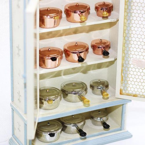3PCS/SET Metal 1/12 Scale Miniature Dollhouse Pot Mini Pretend Play Cooking Untensil for OB11 Doll Kithcen Toy