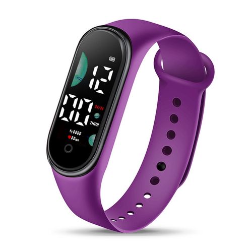 Kids Electronic Watch Sports Waterproof Large Font-Purple