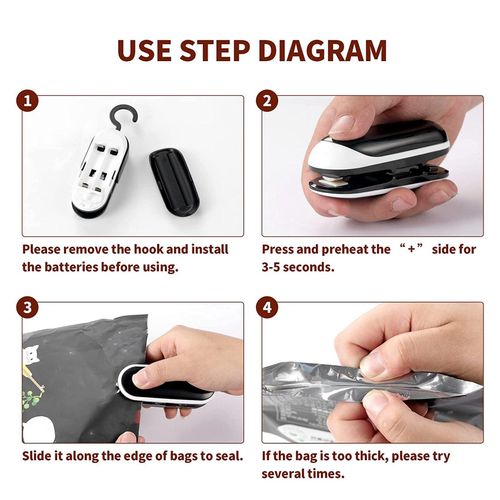 3 Packs Mini Bag SealergoodChip Bag Sealer with good Heat Sea