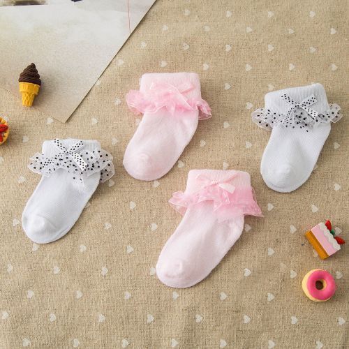 Baby Girl Toddlers Socks Combed Cotton Ankle Socks - Pink