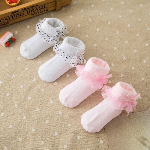 Baby Girl Toddlers Socks Combed Cotton Ankle Socks - Pink