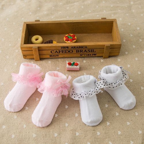 Baby Girl Toddlers Socks Combed Cotton Ankle Socks - Pink
