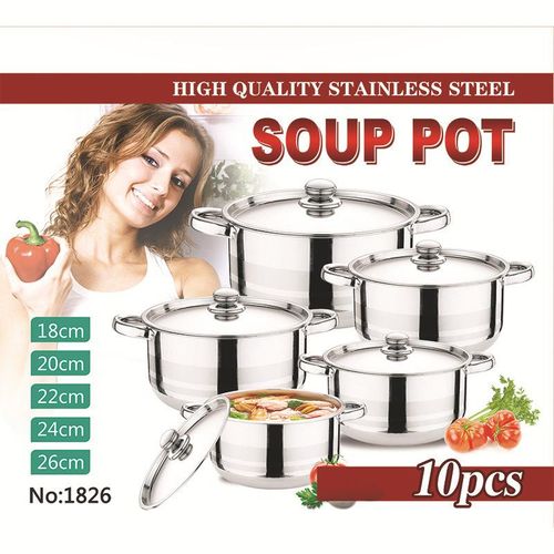 8 stainless steel soup pot set steel handle pot set