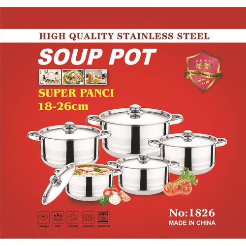 8 stainless steel soup pot set steel handle pot set