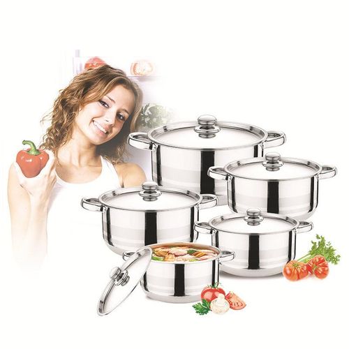 8 stainless steel soup pot set steel handle pot set