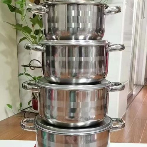 8 stainless steel soup pot set steel handle pot set