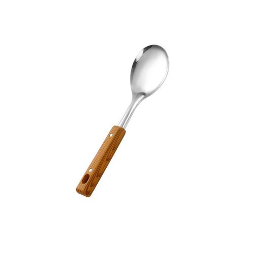 Stainless steel kitchenware set for stir frying, heat-insulating, thickened wood grain handle, spatula, leaky spoon, soup spoon, household kitchen utensils