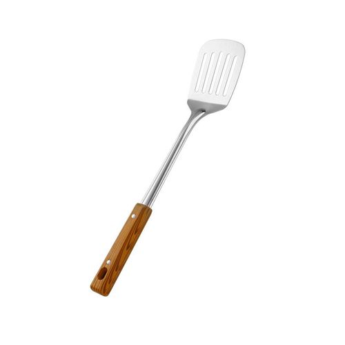 Stainless steel kitchenware set for stir frying, heat-insulating, thickened wood grain handle, spatula, leaky spoon, soup spoon, household kitchen utensils