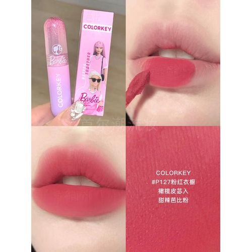 Miniso Barbie Lipstick Lip Gloss Pink Matte Velvet Girl Student Exquisite Kawaii Cosmetic Life Daily Necessities Birthday