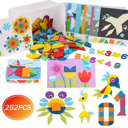 252pcs Puzzle Wood Toy Kids Intelligence Development Tangram Early Education