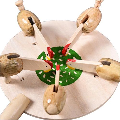 New Wooden Nostalgic Travel Neutral Children's Year Educational Science and Education Eating Rice Crafts Chicken Pecking