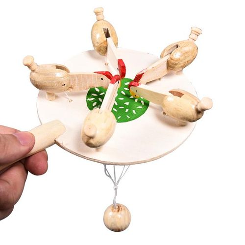 New Wooden Nostalgic Travel Neutral Children's Year Educational Science and Education Eating Rice Crafts Chicken Pecking
