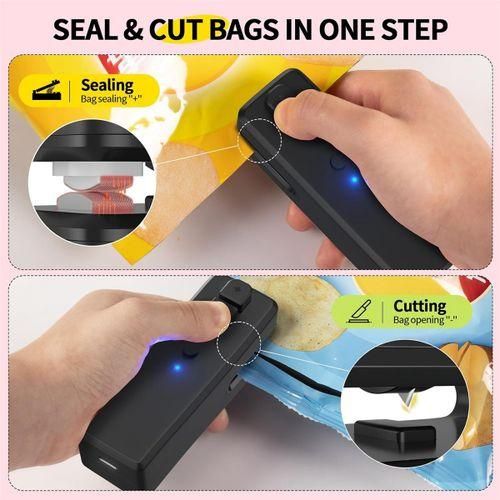Bag Sealer , 3 in 1 Mini Bag Sealer Heat Seal with cu tter M