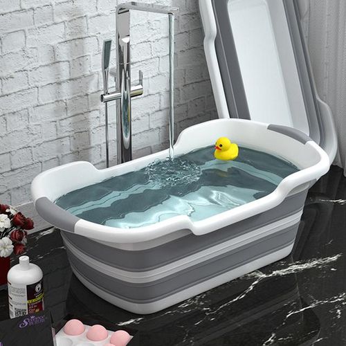 Silicone Foldable Baby Take A Bath Bathtub Non-Slip Foot Bath Bucket Folding Portable Pet Dog Cat Bathtub Bathroom Laundry Baske