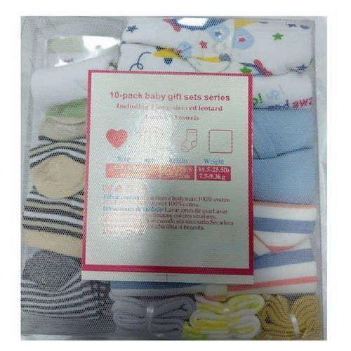 10 Pack Of Baby 3 Overalls + 3 Wash Towels + 4 Pairs Of Socks - Multiple Designs