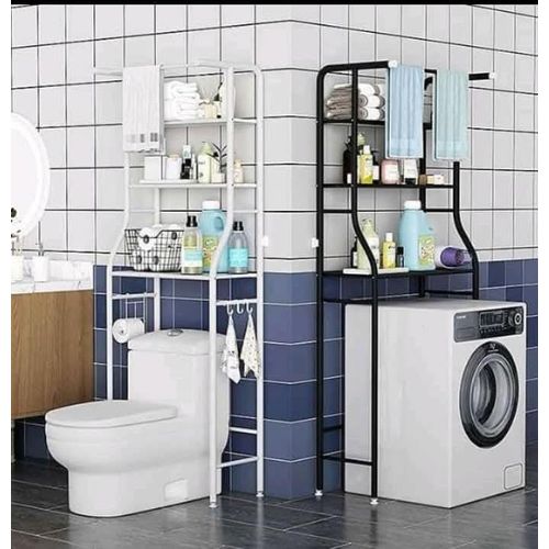 Bathroom Shelf with Hooks Black