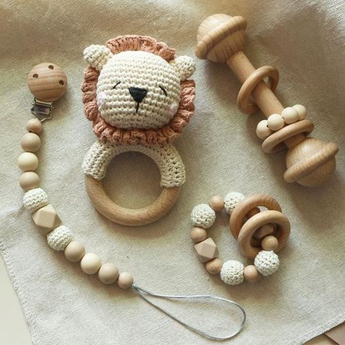 Diy Crochet Elephant Baby Teether Bpa Free Silicone Beads Teething Bracelet Baby Pacifier Clip Rodents Wooden Baby Rattle Toys