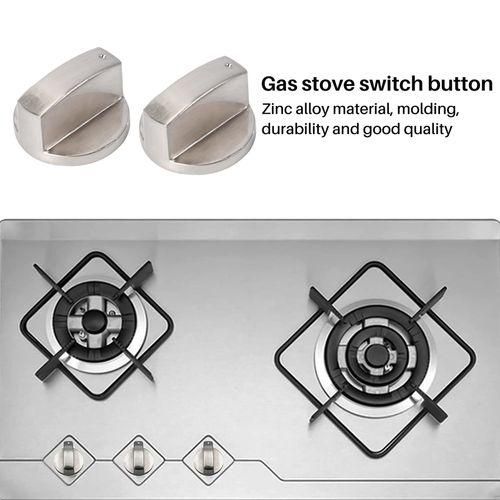 Brushed Metal Gas Stove Knobs Cooker Control Switch Range Oven Knobs Cooktop Burner Knob Gas Hob Switch Kitchen Replacement Accessories (8pcs 6mm Shaft Core) NO5112