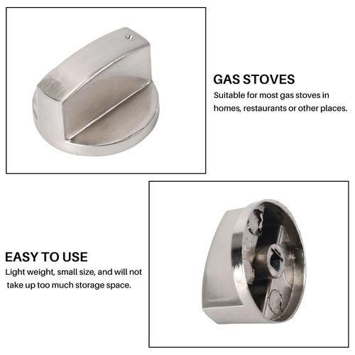 Brushed Metal Gas Stove Knobs Cooker Control Switch Range Oven Knobs Cooktop Burner Knob Gas Hob Switch Kitchen Replacement Accessories (8pcs 6mm Shaft Core) NO5112