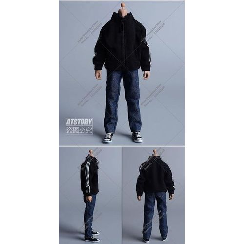 1/12 Men Solider Straight Leg Denim Pants Fitting Jeans Trousers Model fit 6'' 14.5cm Normal 15.5cm Notaman 17.5cm C4A Body