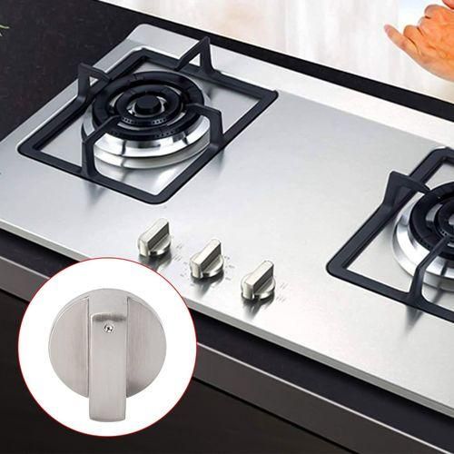 Brushed Metal Gas Stove Knobs Cooker Control Switch Range Oven Knobs Cooktop Burner Knob Gas Hob Switch Kitchen Replacement Accessories (8pcs 6mm Shaft Core) NO5112