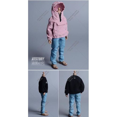 1/12 Men Solider Straight Leg Denim Pants Fitting Jeans Trousers Model fit 6'' 14.5cm Normal 15.5cm Notaman 17.5cm C4A Body