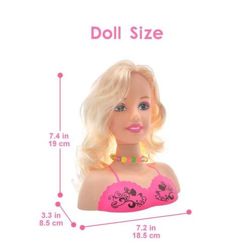 Stylist Kids Makeup Beauty Toys For Girls Half Body Hairstyle Doll With Cosmetic Set Makeup Training Pretend Play Toy