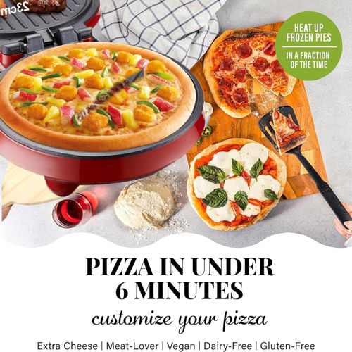 Pizza Maker Electric Pizza Oven Indoor Non-Stick Pizza Oven  Countertop Pizza Maker for Home 1000-Watt Pizza Cooker