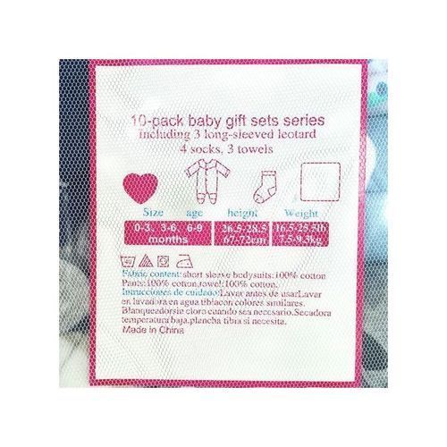 3Pcs Of Baby Girl Overalls + 4 Pairs Of Socks + 3 Washcloths - Multicolor.