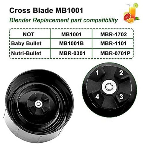 Cross Blade Replacement Part Compatible for Magic-Bullet (250W, MB1001 Series) Blade Stainless Steel Cross Blade Spare