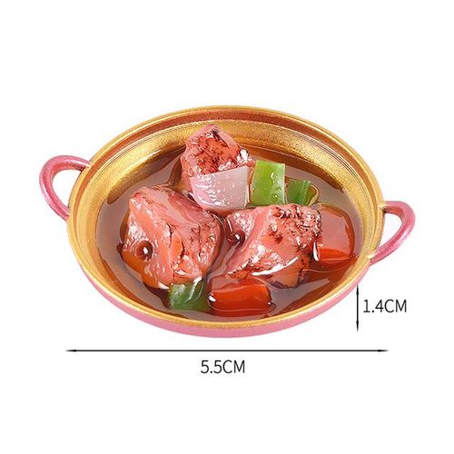 1/12 Miniature Dollhouse Mandarin Duck Hot Pot Chinese Cuisine Pretend Food For Doll Kitchen Decor Accessories Toys